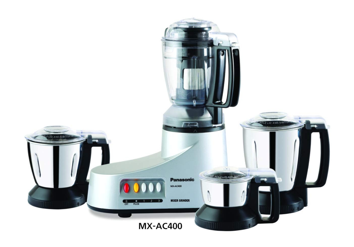 Panasonic (MX-AC400) Super Mixer Grinder 4 Jars-Silver